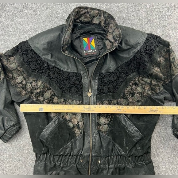 Vintage Patchwork Leather & Lace Jacket - Picture 14 of 16